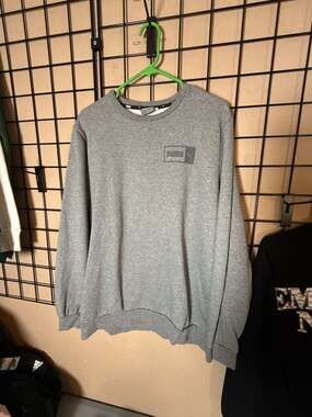 Puma Side by Side Crewneck Sweatshirt Size L Gray